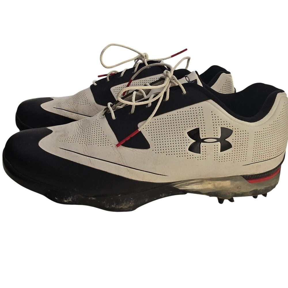 Under Armour White Black Golf Cleats Shoes Size 10.5 Mens